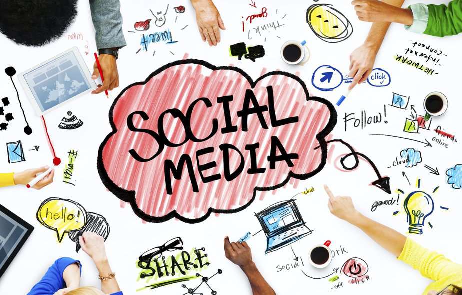 Group of Business People with Social Media Concept